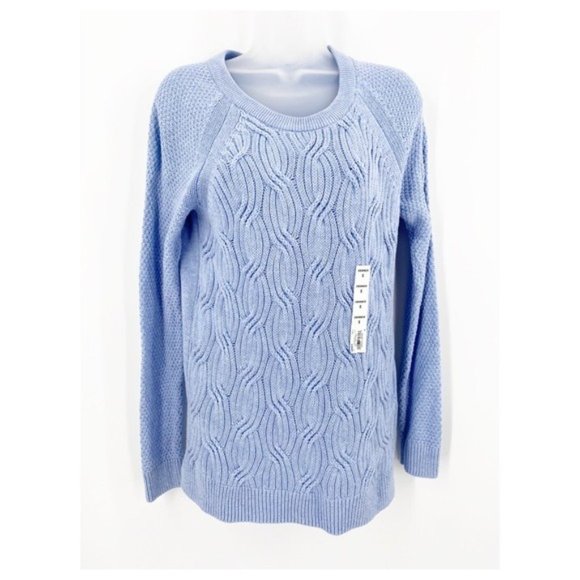 Sonoma Pullover Knit Crewneck Sweater Long Sleeved Light Blue NWT Size S